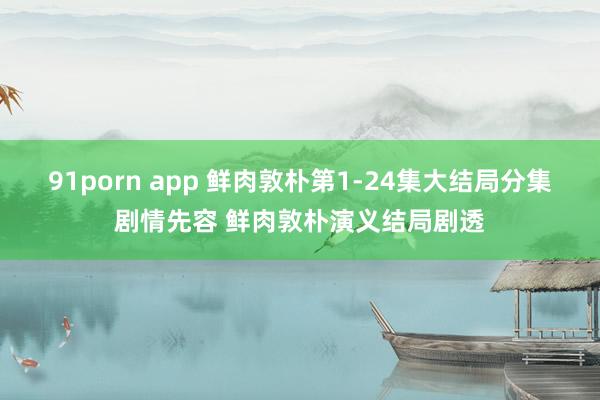 91porn app 鲜肉敦朴第1-24集大结局分集剧情先容 鲜肉敦朴演义结局剧透