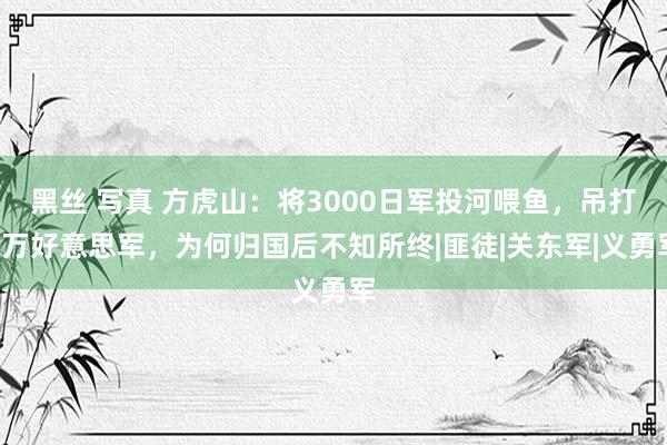 黑丝 写真 方虎山：将3000日军投河喂鱼，吊打2万好意思军，为何归国后不知所终|匪徒|关东军|义勇军