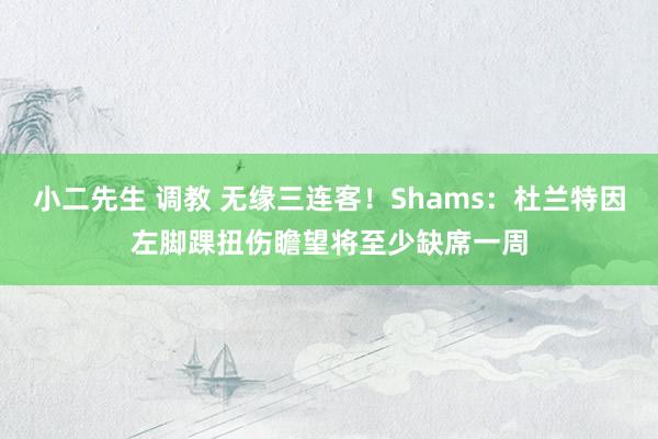 小二先生 调教 无缘三连客！Shams：杜兰特因左脚踝扭伤瞻望将至少缺席一周